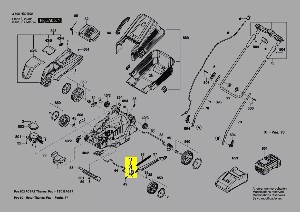 Levier réglage hauteur réf. F 016 F05 610 Bosch